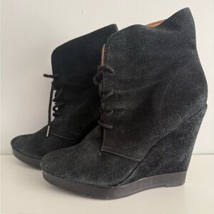 Michael Kors Suede Wedge Ankle Boots